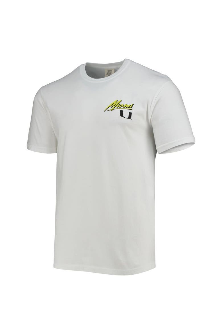 Men's White Miami Hurricanes Miami Vice Est. Comfort Color T-Shirt, Alternate, color, White
