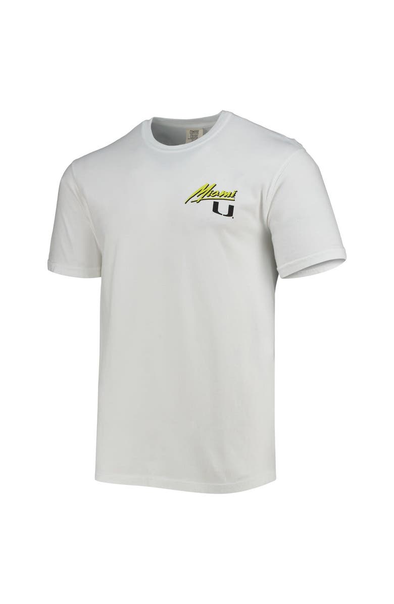 IMAGE ONE Men's White Miami Hurricanes Miami Vice Est. Comfort Color T-Shirt, Alternate, color, White