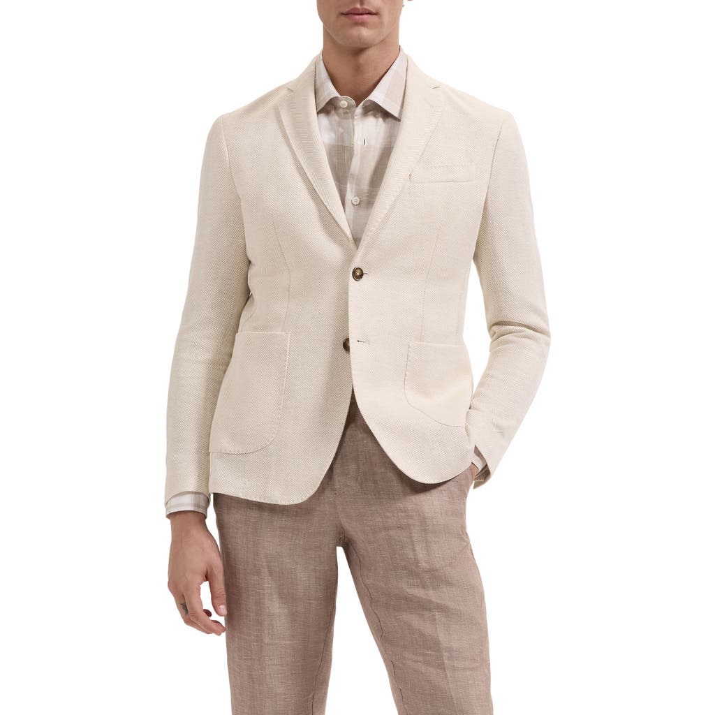 Bugatchi Tan Herringbone Knit Sport Coat In Gray