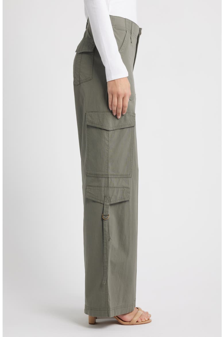 High Waist Cotton Blend Cargo Pants, Alternate, color, DUSTY OLIVE