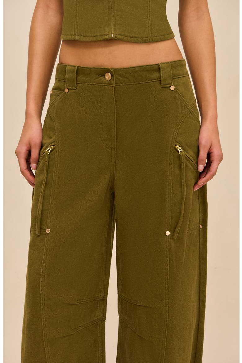 Sigrid Twill Barrel Leg Pants, Alternate, color, ROSEMARY