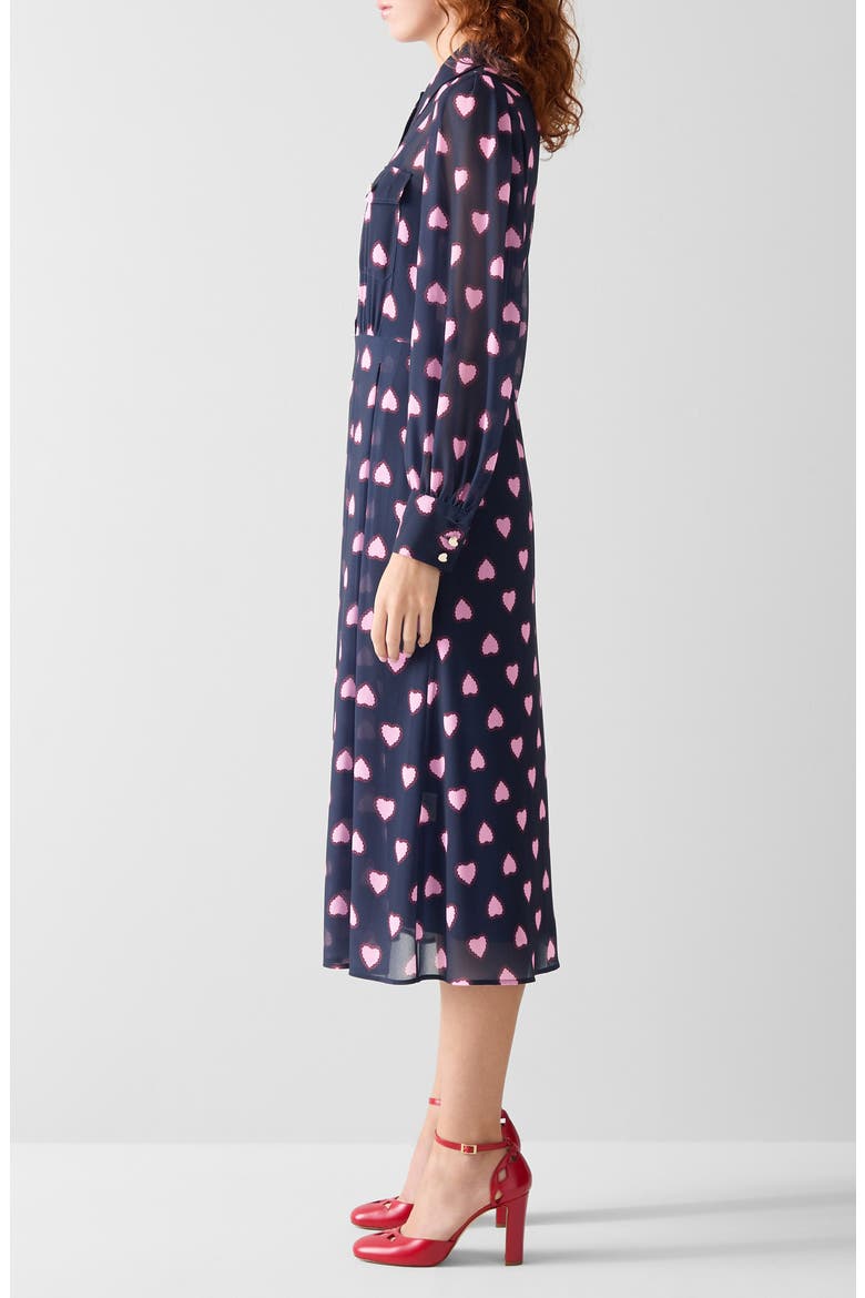 Cody Long Sleeve Chiffon Shirtdress, Alternate, color, NAVY MULTI