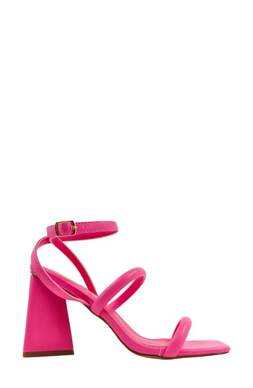 Shushop Evangeline Block Heel Sandal In Bright Pink