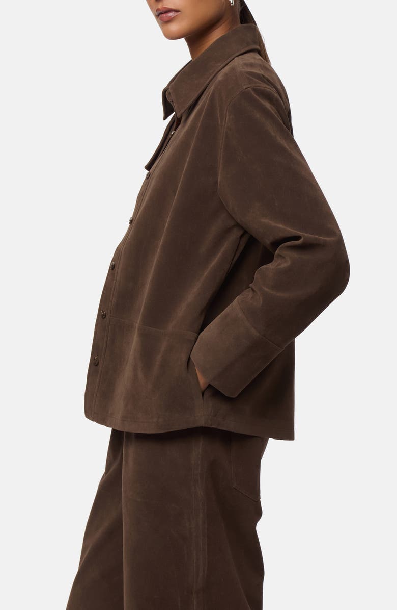 Apparis Ren Faux Suede Overshirt, Alternate, color, Dark Brown
