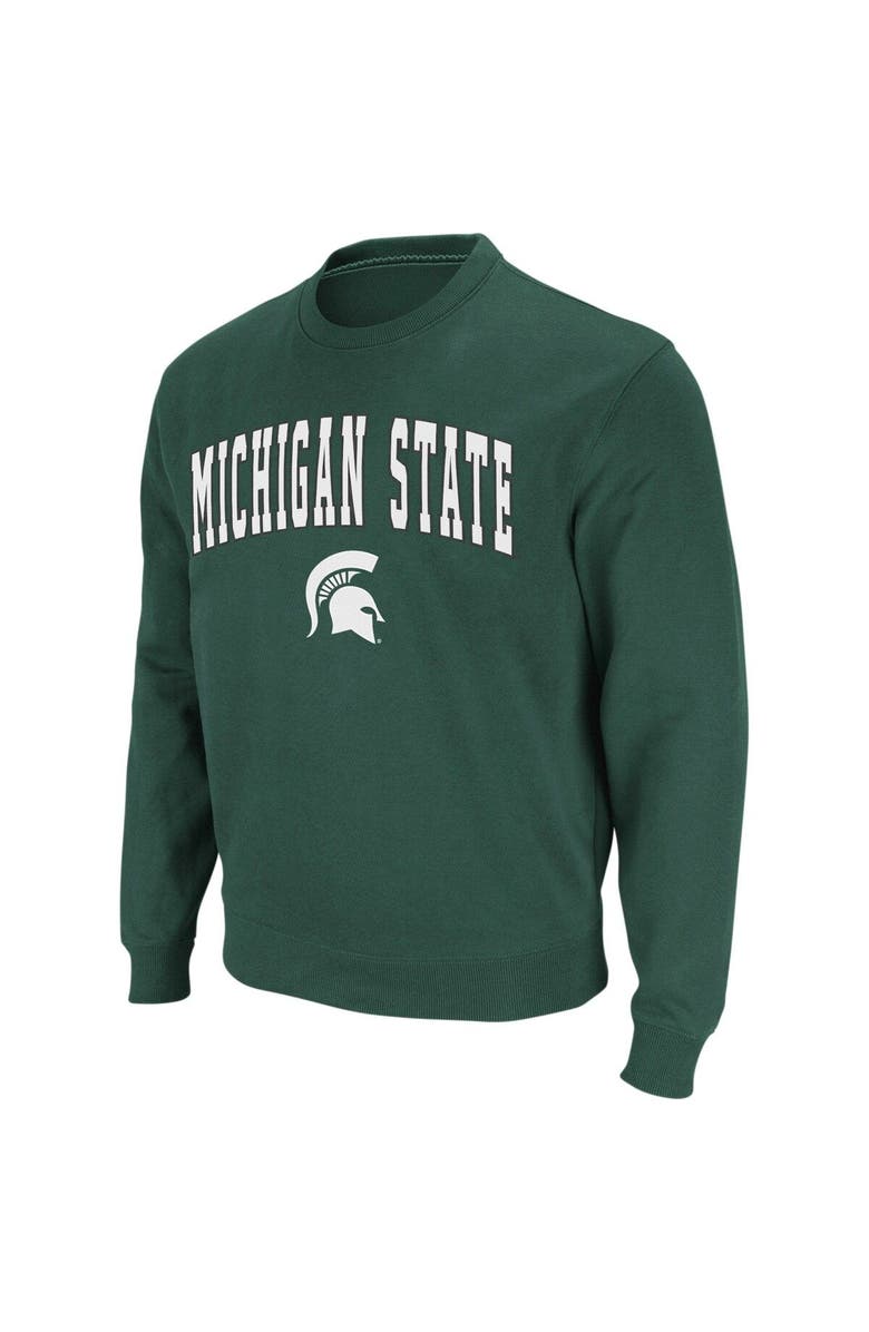 COLOSSEUM Men's Colosseum Green Michigan State Spartans Arch & Logo Crew Neck Sweatshirt, Alternate, color, Green