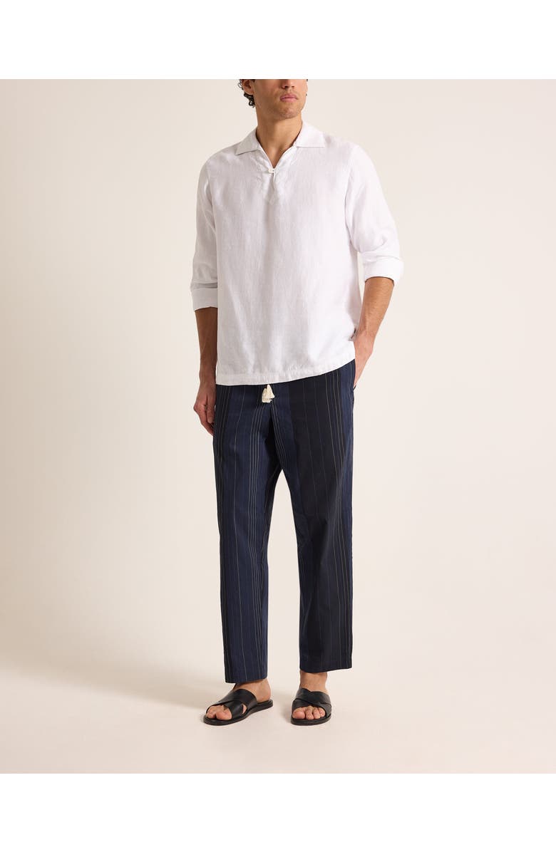 Orlebar Brown Vincent Linen Relaxed Fit Linen Long Sleeve Overhead Shirt, Alternate, color, White