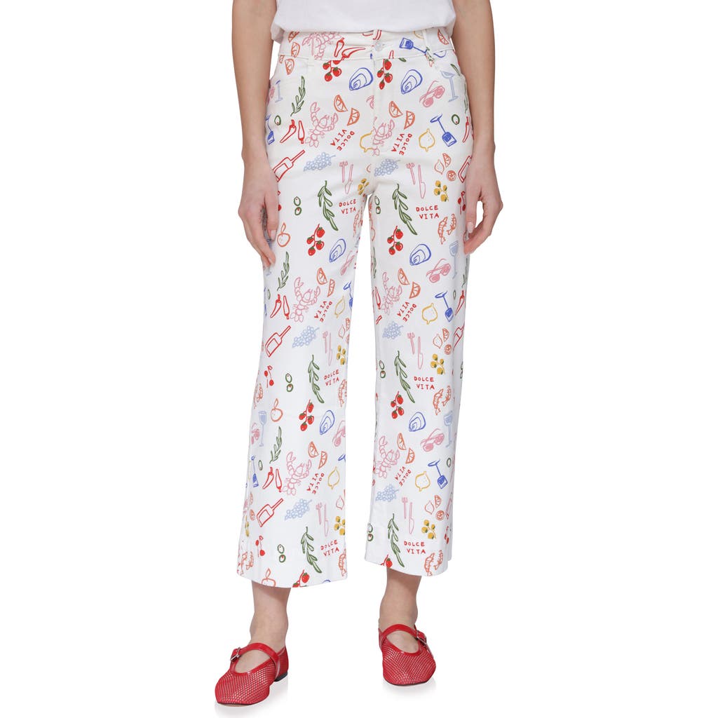 Bagatelle Dolce Vita Twill Cropped Pants In Multi