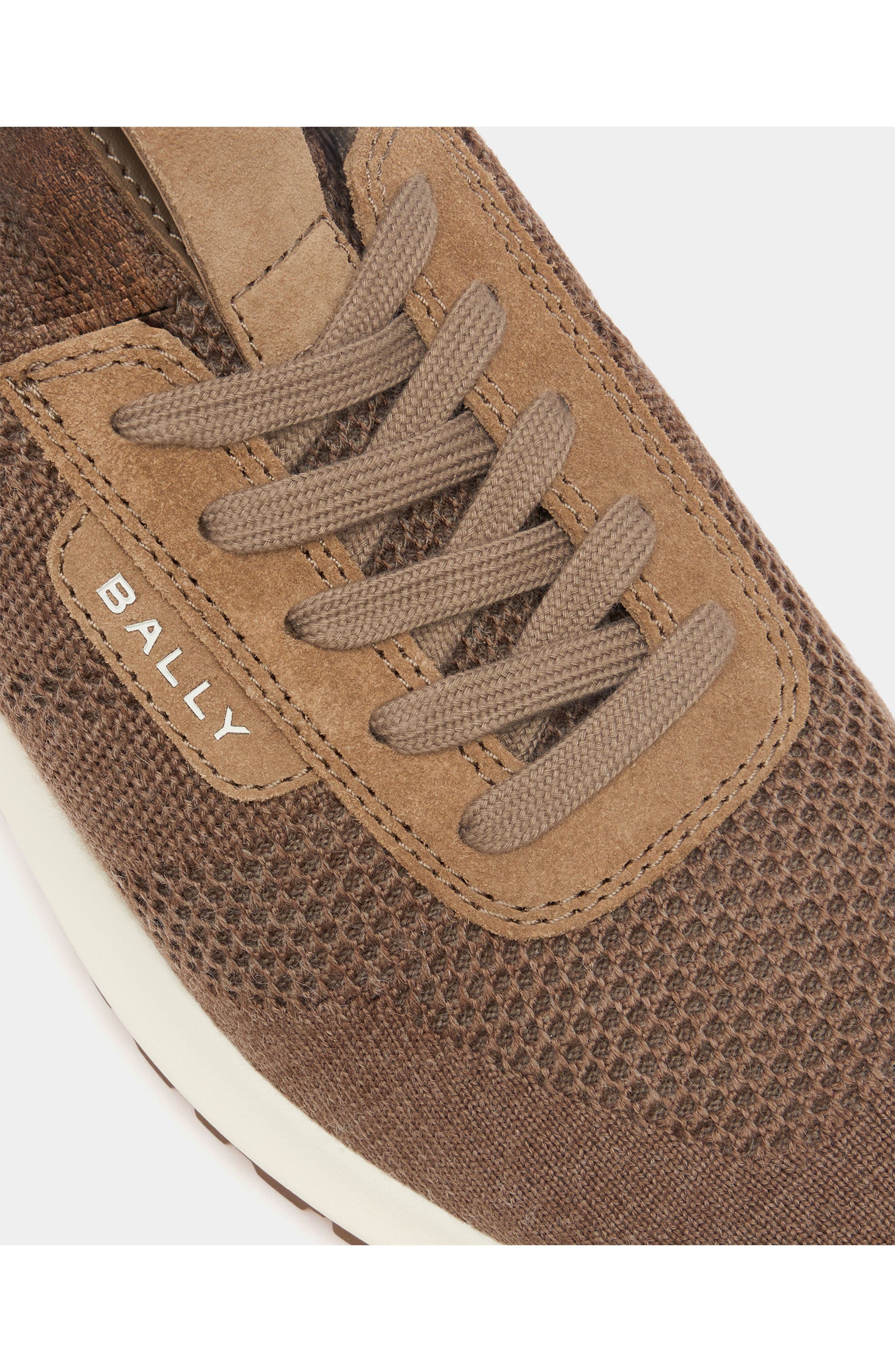 Bally Outline Sneaker in Leather Lined with Lambsfur, Alternate, color, Brown