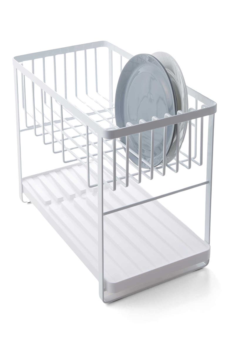 Two-Level Dish Drainer Rack, Alternate, color, WHITE