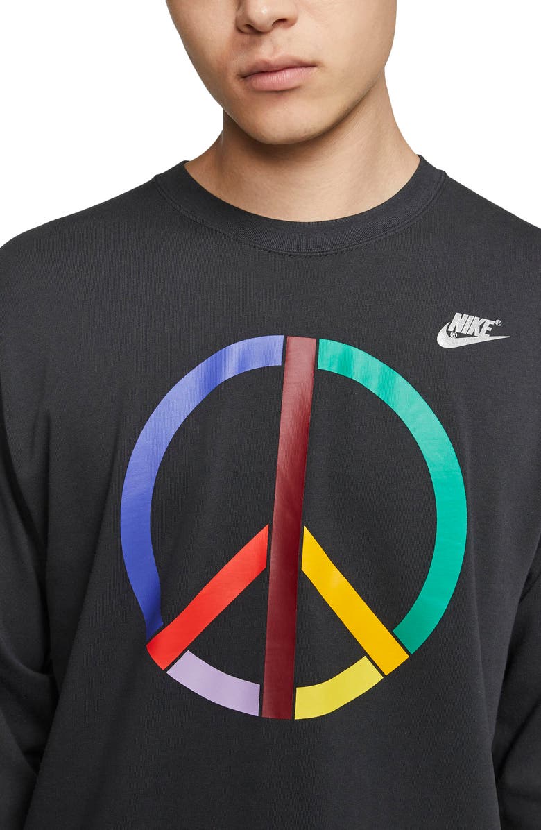 Nike x Olivia Kim Peace Sign Long Sleeve Tee, Alternate, color, 