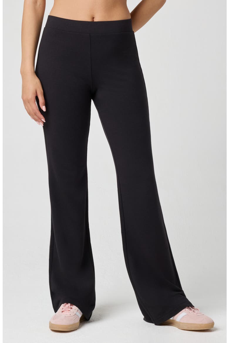 Sporty Terry Flare Pants, Main, color, BLACK