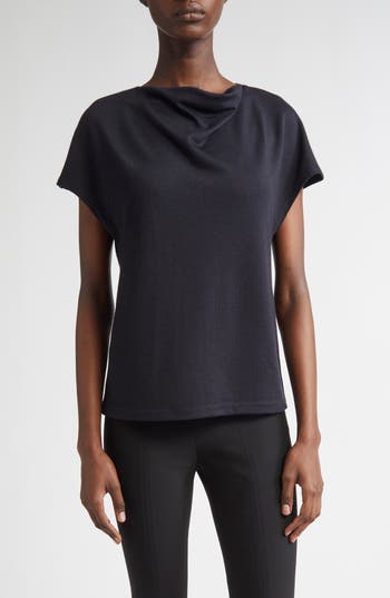 Vince Cowl Neck Top In Blue