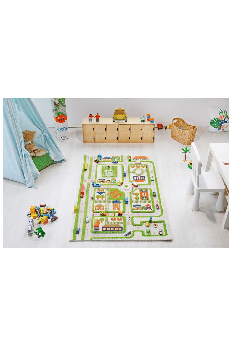 Traffic Play Rug, Alternate, color, GREEN