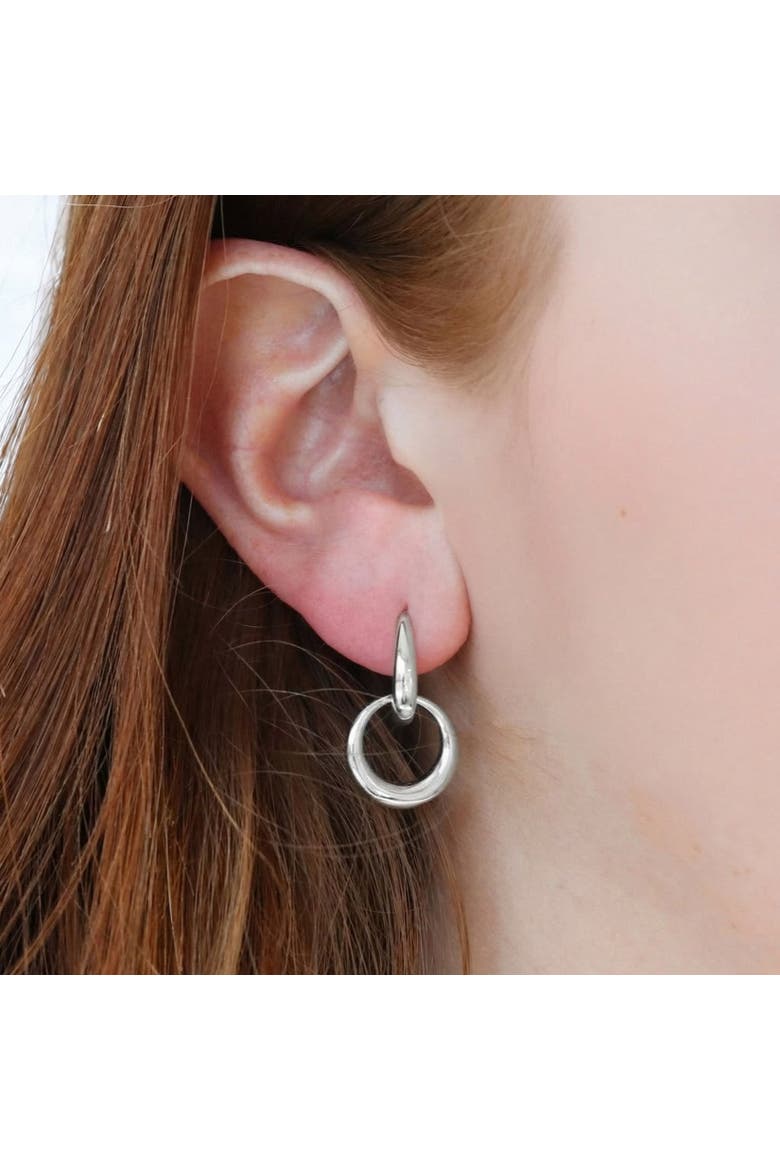Double Round Link Drop Earrings, Alternate, color, Sterling Silver