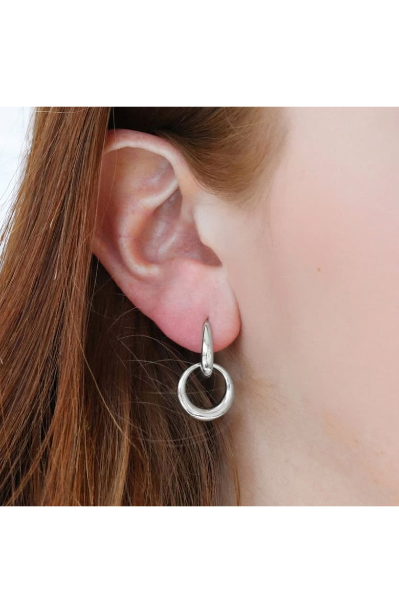 The Lovery Fine Jewelry Double Round Link Drop Earrings, Alternate, color, Sterling Silver