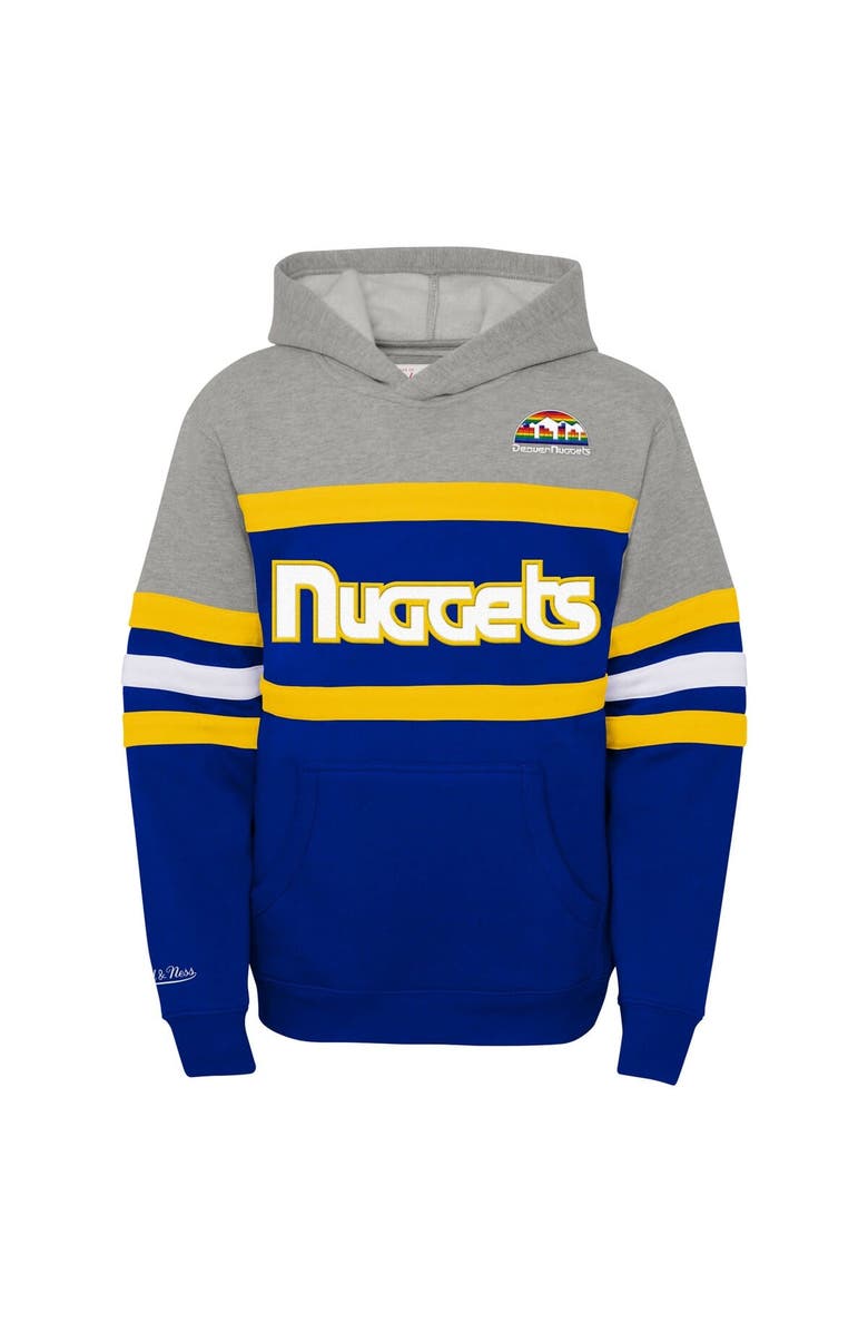 Mitchell & Ness Youth Mitchell & Ness Royal/Heather Gray Denver Nuggets Hardwood Classics Head Coach Pullover Hoodie, Alternate, color, Royal