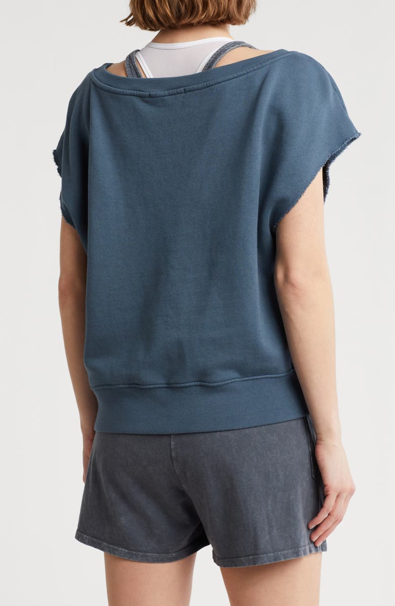 Spiritual Gangster La Vida Short Sleeve Cotton Blend Pullover, Alternate, color, Orion Blue