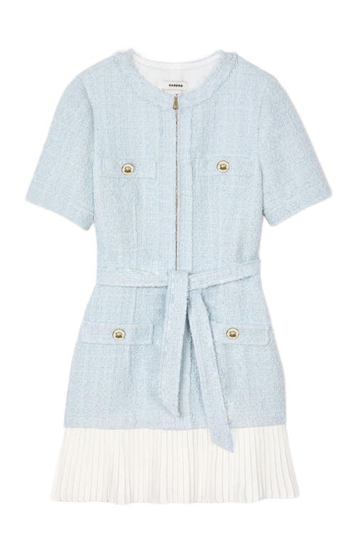 Sandro Short Tweed Dress In Sky Blue