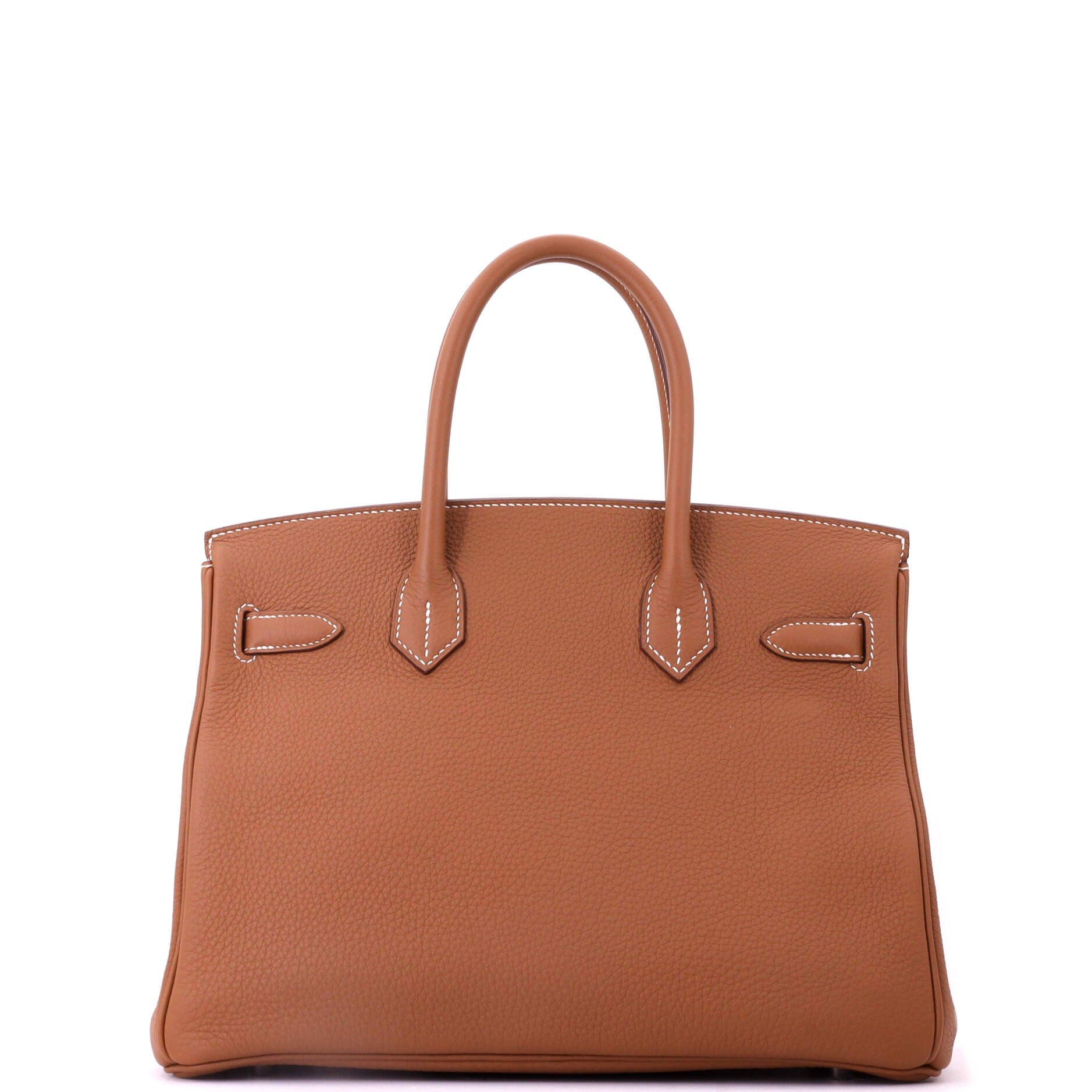 Pre-Owned Hermes Birkin Handbag Brown Togo with Palladium Hardware 30, Alternate, color, Gold