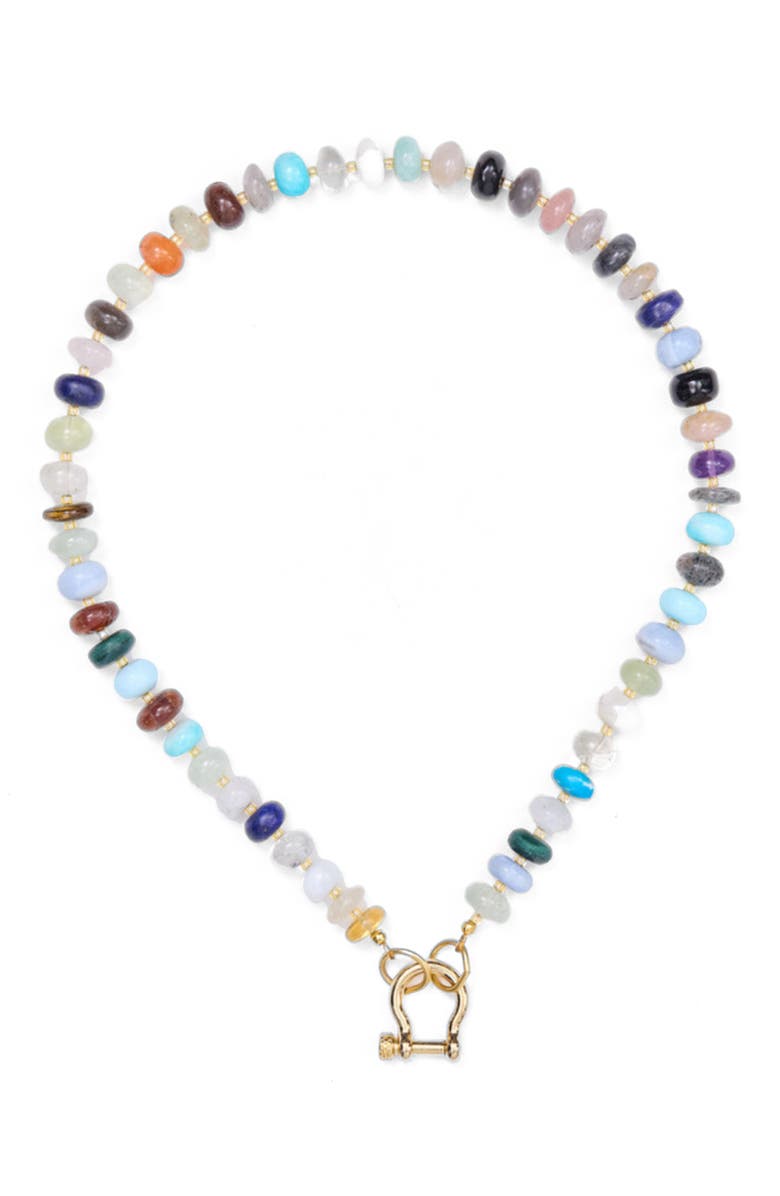 SHOP SPICY DAN Lyla Mixed Gemstone Gold Plated Necklace, Alternate, color, Mixed Gemstone
