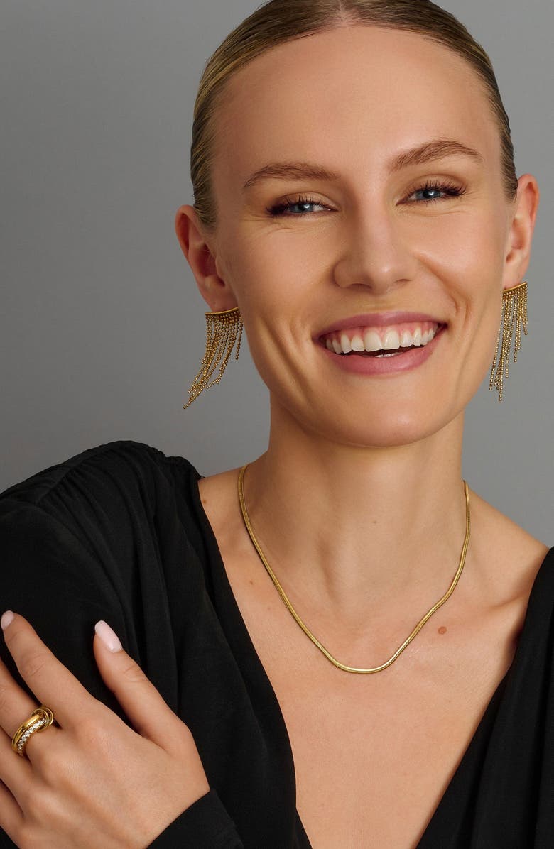 Nialaya Gold Tassel Fringe Earrings, Alternate, color, Gold