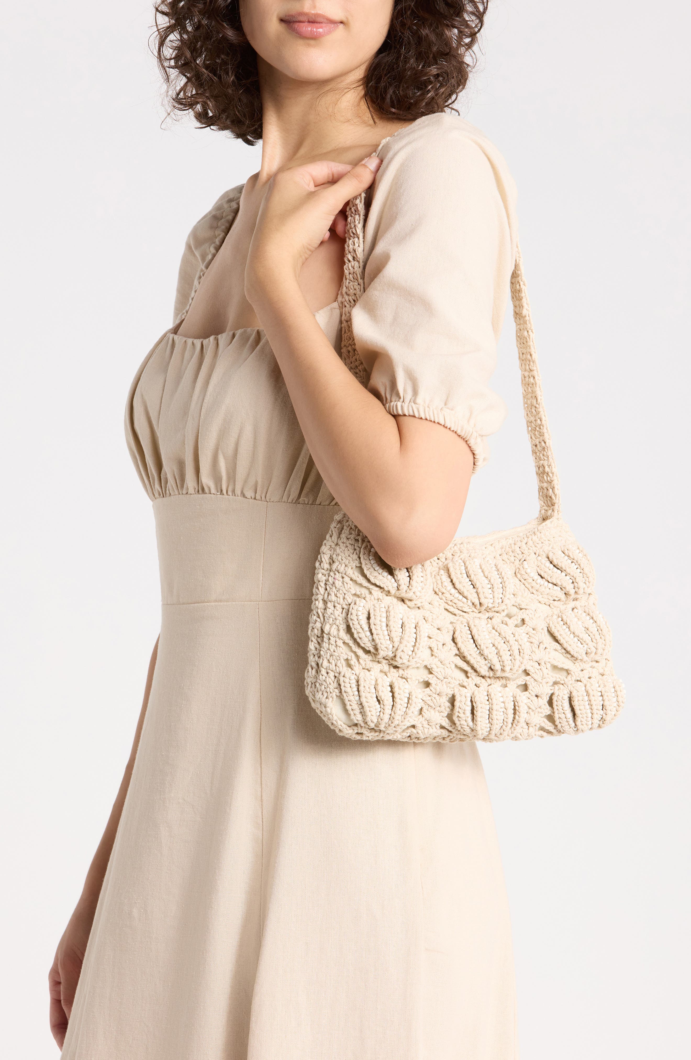Juniper Beaded Knit Shoulder Bag, Alternate, color, NATRUAL