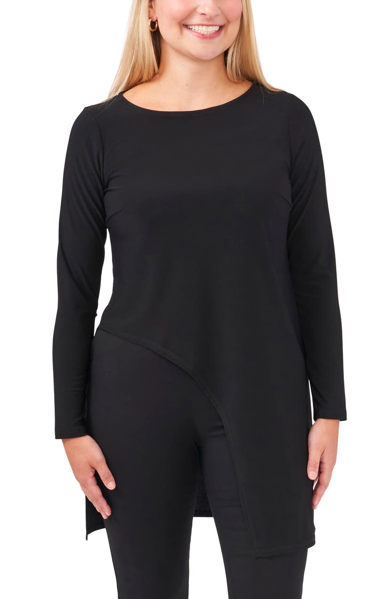 Chaus Asymmetrical Hem Long Sleeve Tunic, Alternate, color, 