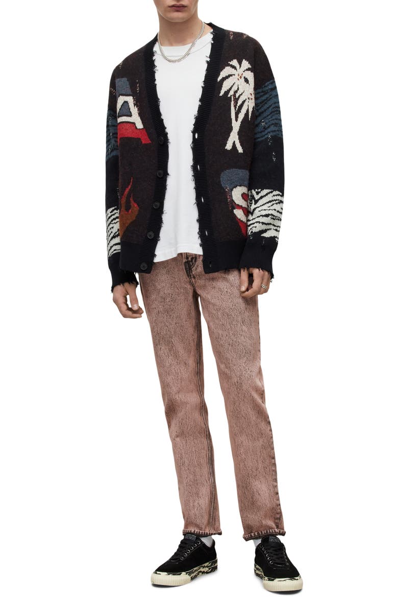 AllSaints Curtis Overdye Slim Fit Jeans, Alternate, color, Ashed Pink