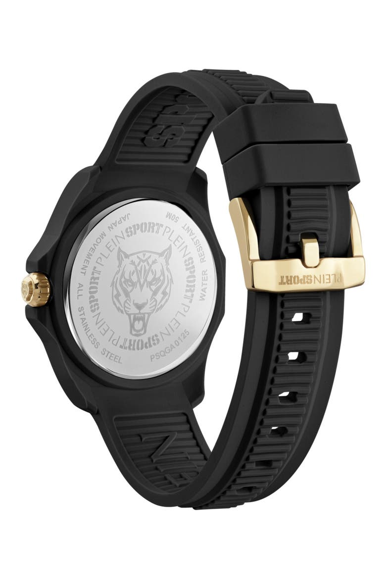 Fearless Silicone Strap Watch, 38mm, Alternate, color, BLACK