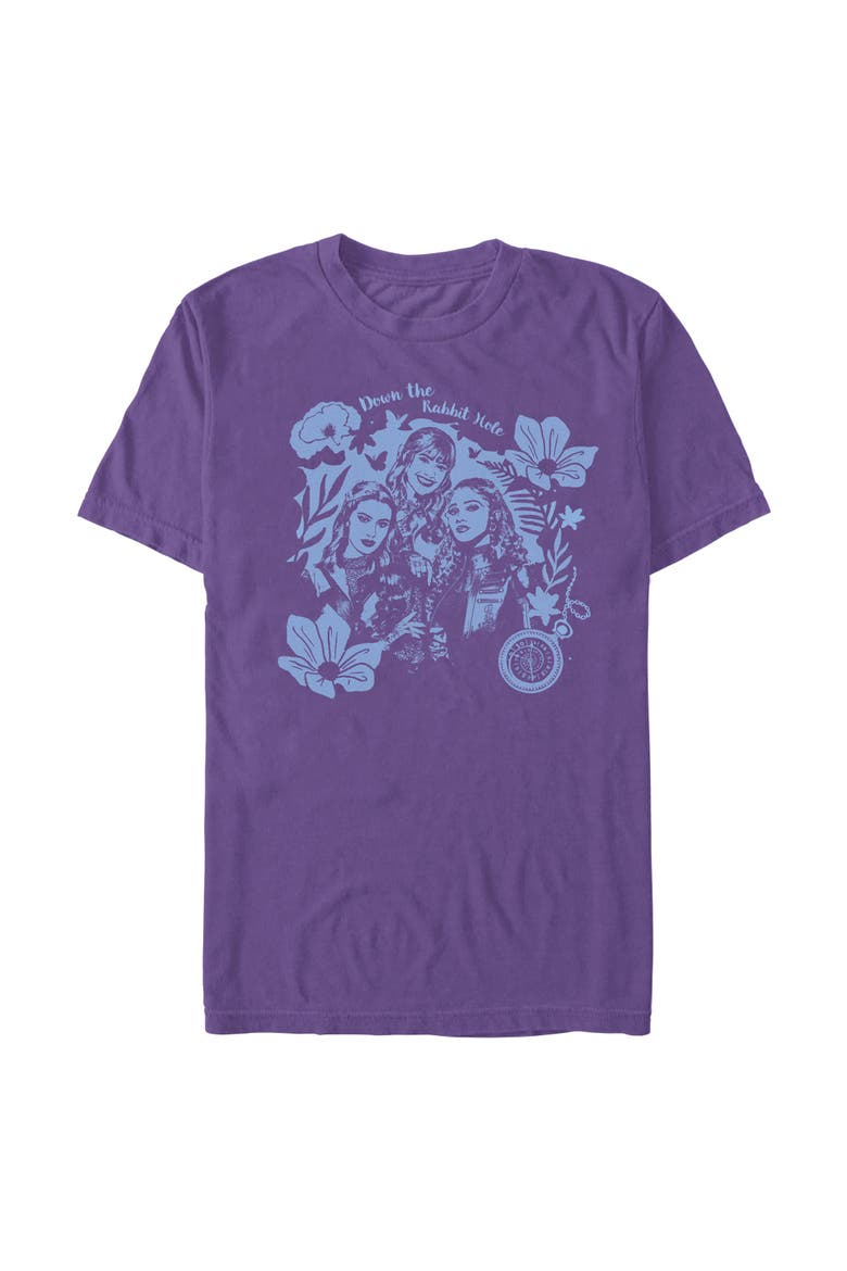 Men's Descendants Wicked Wonderland Down the Rabbit Hole  Graphic T-Shirt, Main, color, Purple