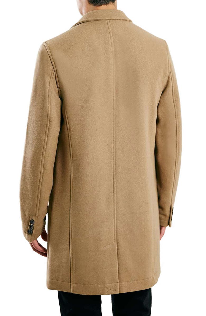 Topman Wool Blend Topcoat, Alternate, color, 