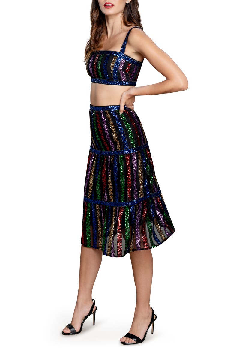 Diaz Sequin Crop Tank & Skirt, Alternate, color, BLACK MULTI
