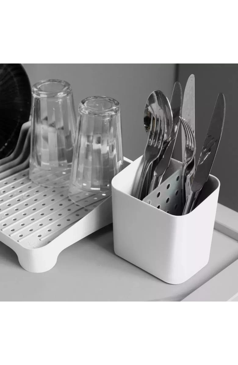 OU Durable Compact Kitchen Sink Organizer 3 Piece Set, Dish Rack, Cutlery Drainer & Soap Dispenser Caddy with Sponge Holder, Alternate, color,