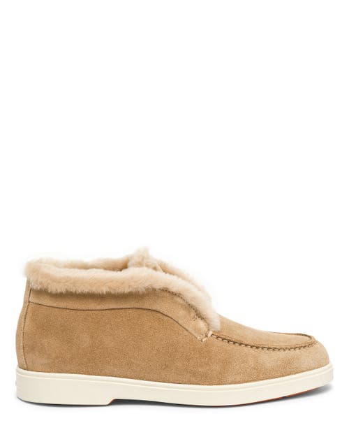Santoni Suede Desert Boot In Brown