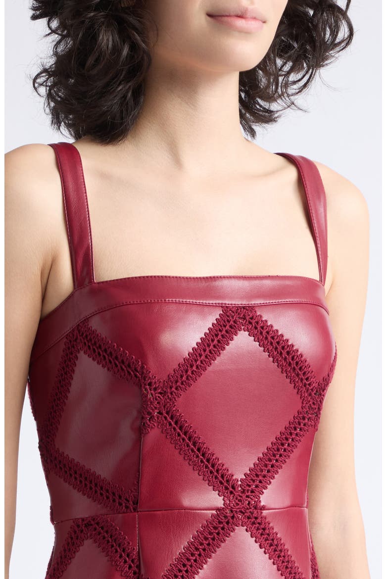 Jelena Faux Leather Minidress, Alternate, color, BERRYWINE/ BERRYWINE