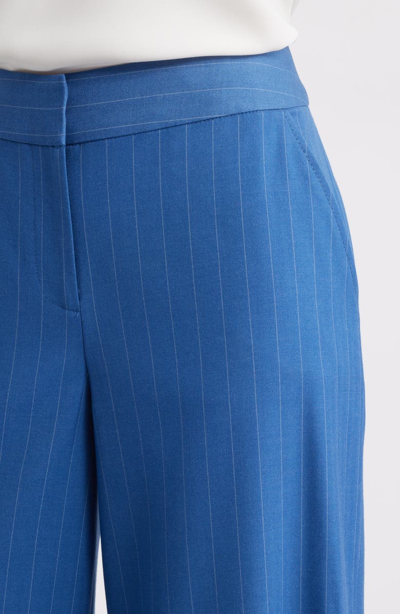 Tahari ASL Pinstripe Wide Leg Pants, Alternate, color, Indigo