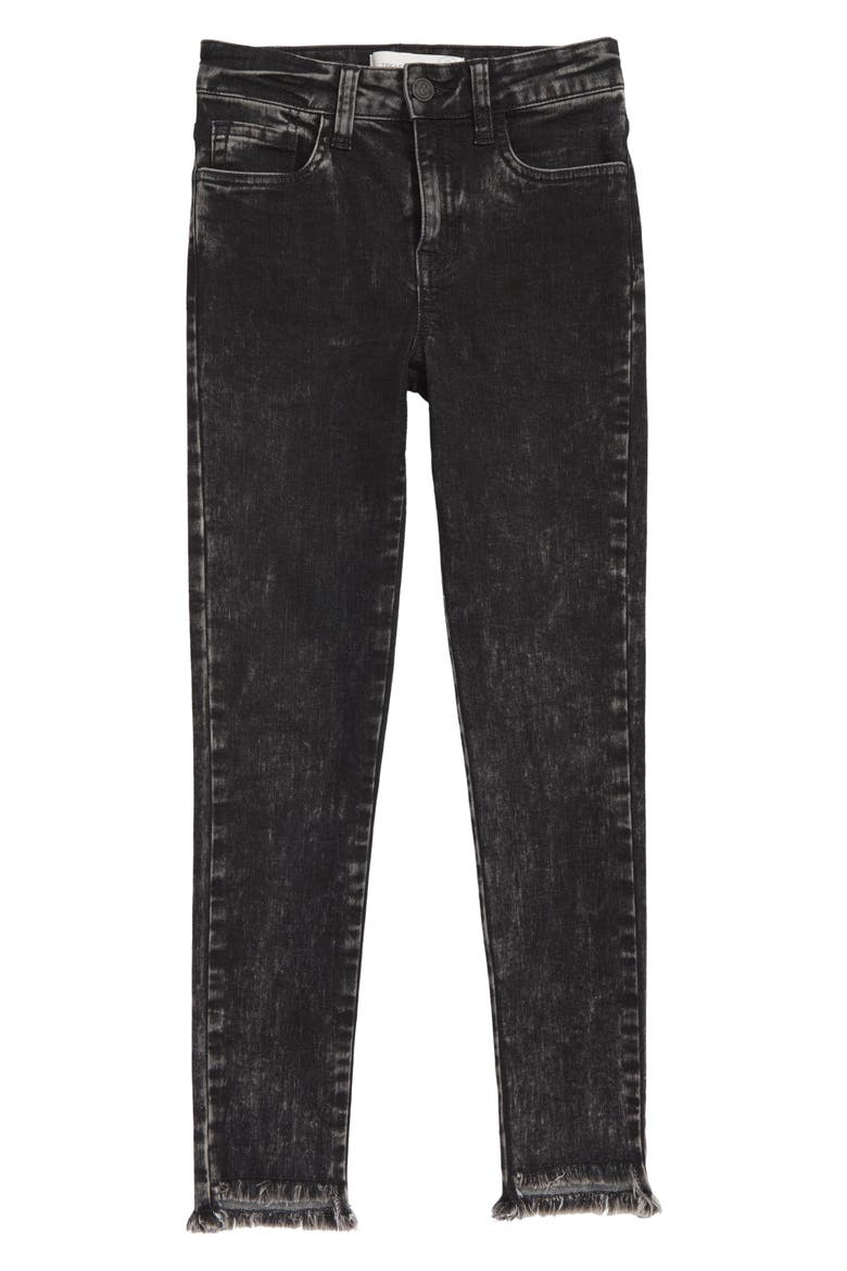 Frayed Step Hem Jeans, Main, color, ROCK WASH