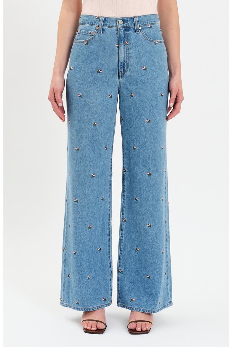 Farout Embroidered Wide Leg Jeans, Main, color, FATED