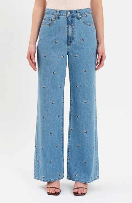 Farout Embroidered Wide Leg Jeans