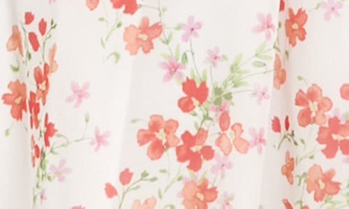 London Times Floral Sleeveless Empire Waist Chiffon Midi Dress In Raspberry