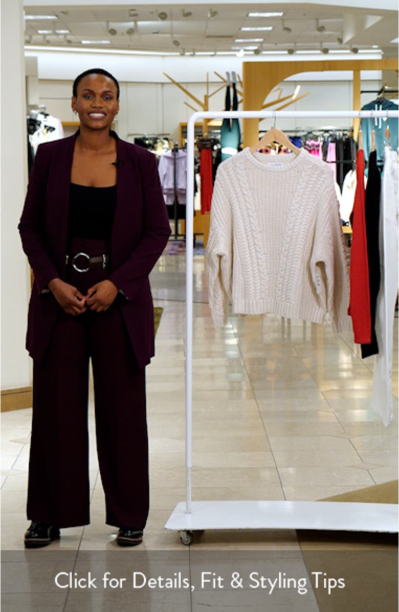 Magnolia Oversize Cable Stitch Cotton Sweater, sales video thumbnail