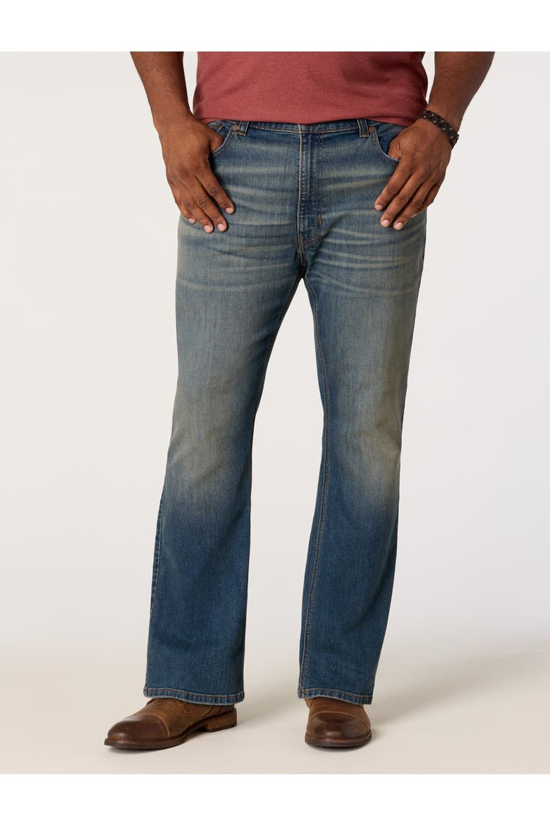 Big & Tall Western-Inspired Bootcut Jeans, Main, color, ROUGH EDGES