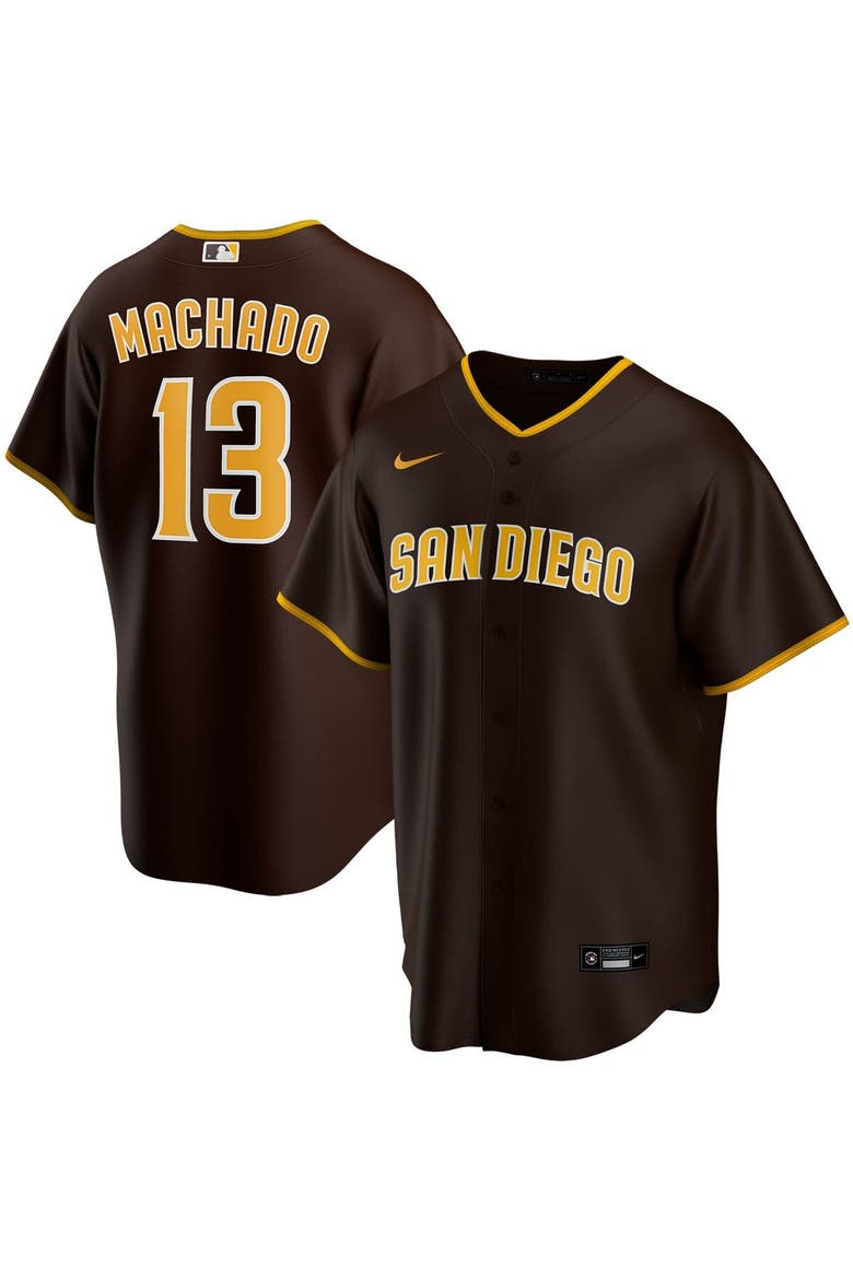 Men's Nike Manny Machado Brown San Diego Padres Alternate Replica Player Jersey, Main, color, Brown