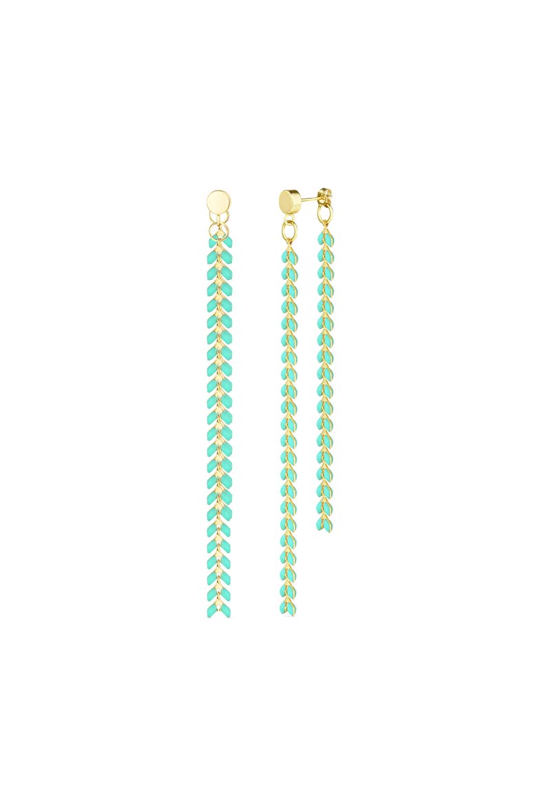 Elegante Chevron Dangle Earrings, Main, color, Turquoise