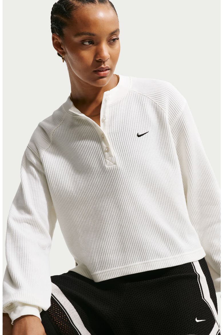 Sportswear Open Knit Shorts, Alternate, color, BLACK/ CHALK/ CHALK