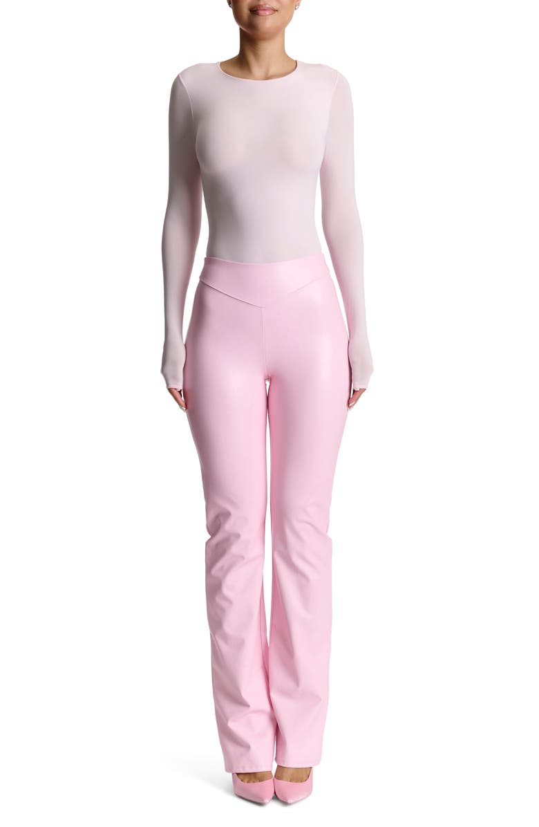Naked Wardrobe Faux the Love of Bootcut Pants, Alternate, color, Pink