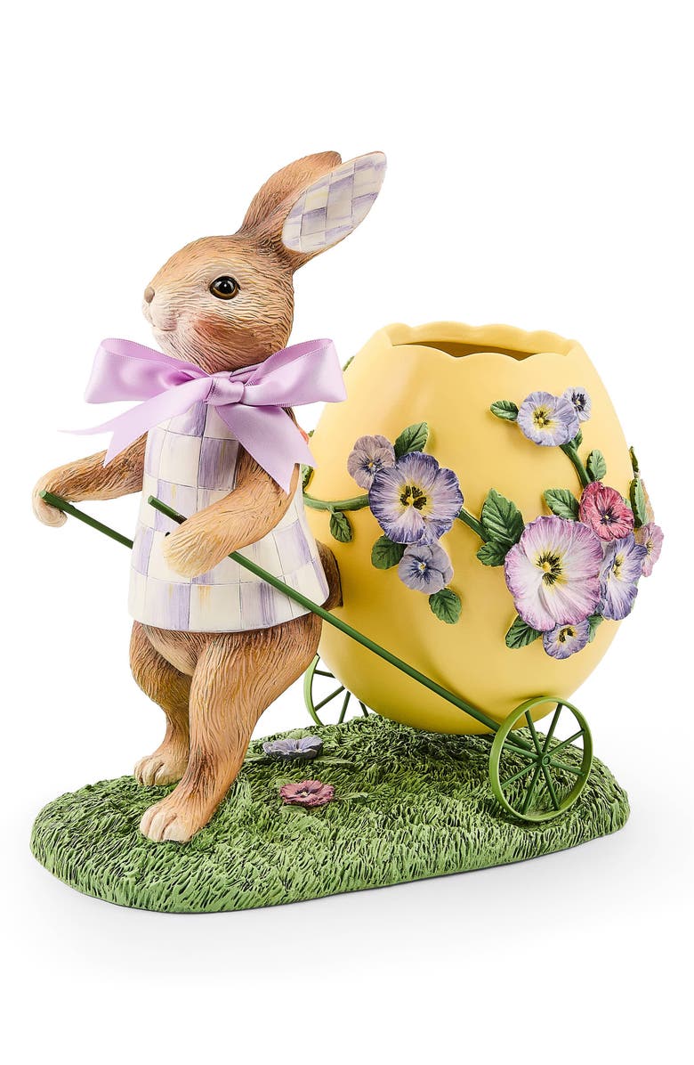 MACKENZIE CHILDS Pansy Party Bunny with Cart, Main, color, Yellow
