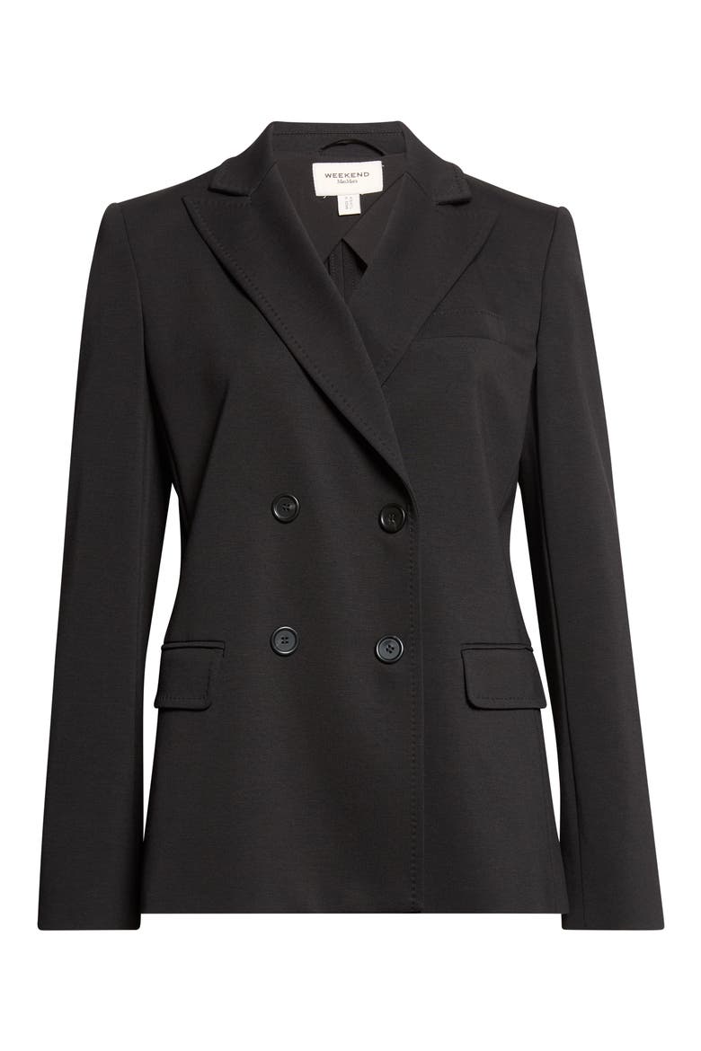Colibri Double Breasted Jersey Blazer, Alternate, color, BLACK