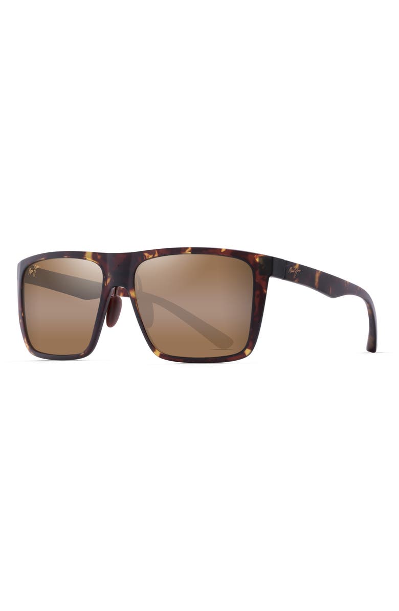 Maui Jim Honokalani 57mm PolarizedPlus2<sup>®</sup> Square Sunglasses, Alternate, color, Brown