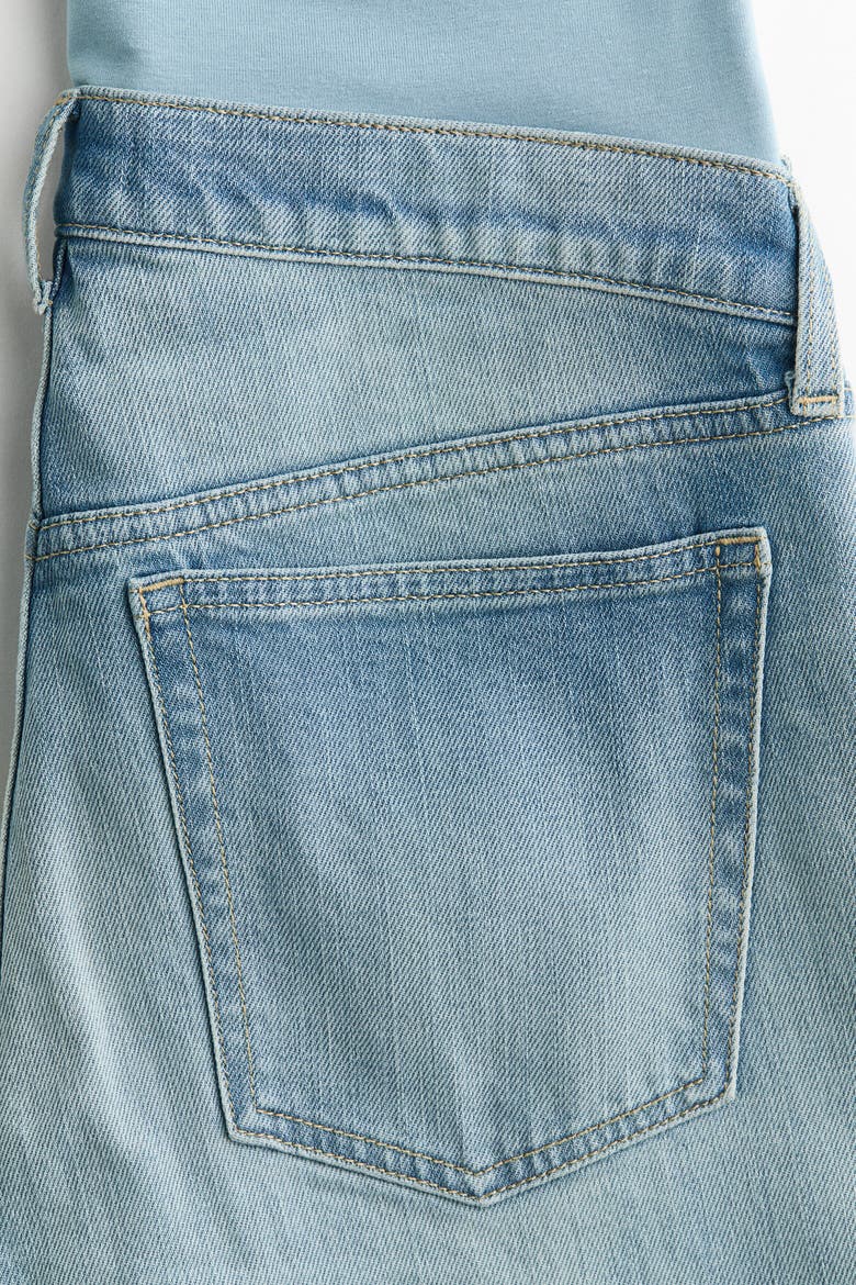 Mama Slim Straight High Waist Jeans, Alternate, color, Light denim blue